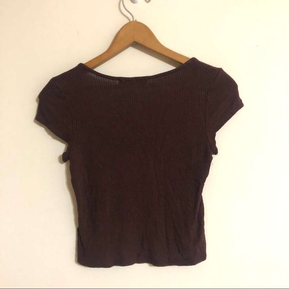 Urban Outfitters Taryn Tie-Front Short Sleeve Top - Picture 7 of 8